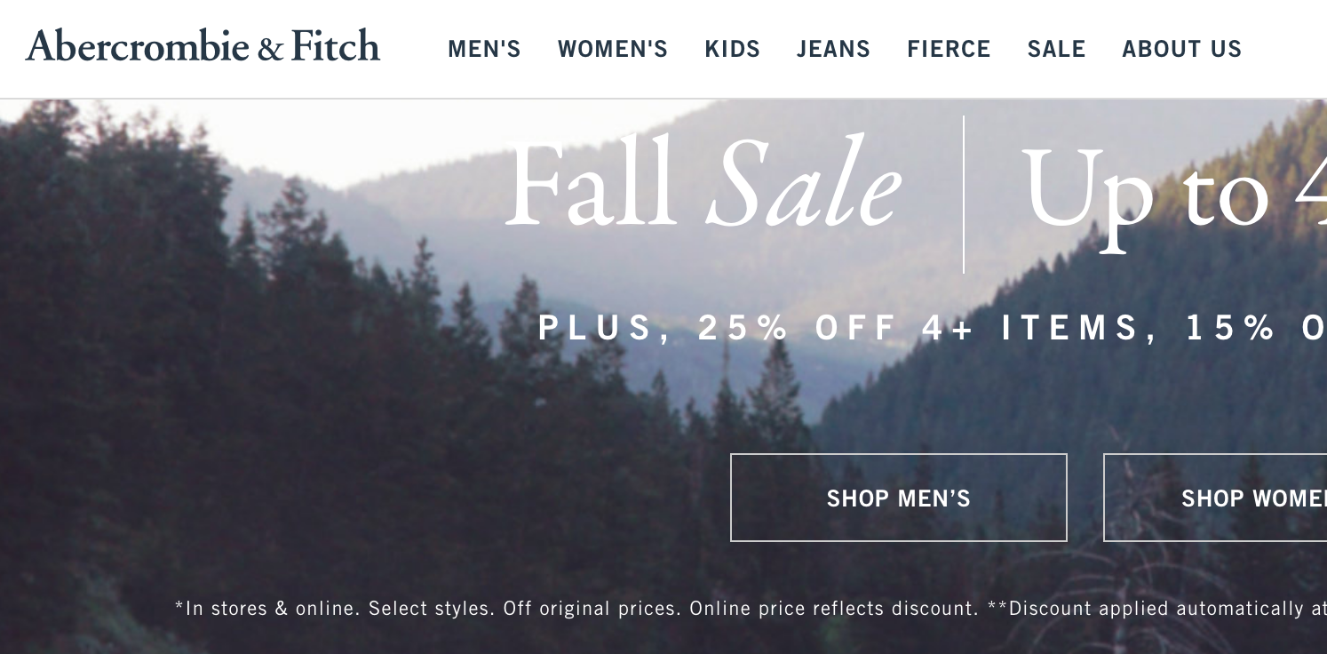 Abercrombie & Fitch Website
