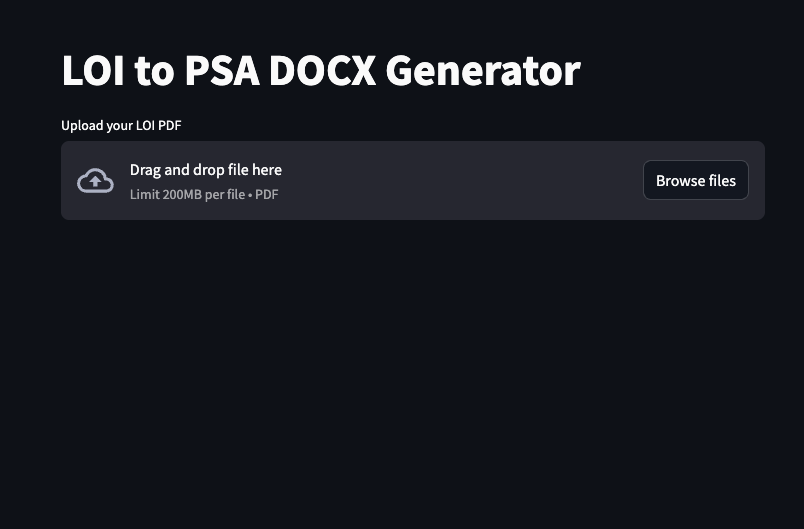 document ai case study loi to psa contract creator