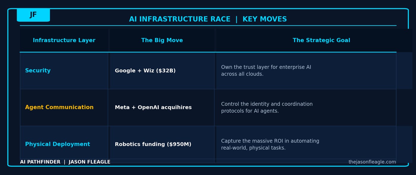 AI Infrastructure Race: Key Moves — Security, Agent Communication, Physical Deployment