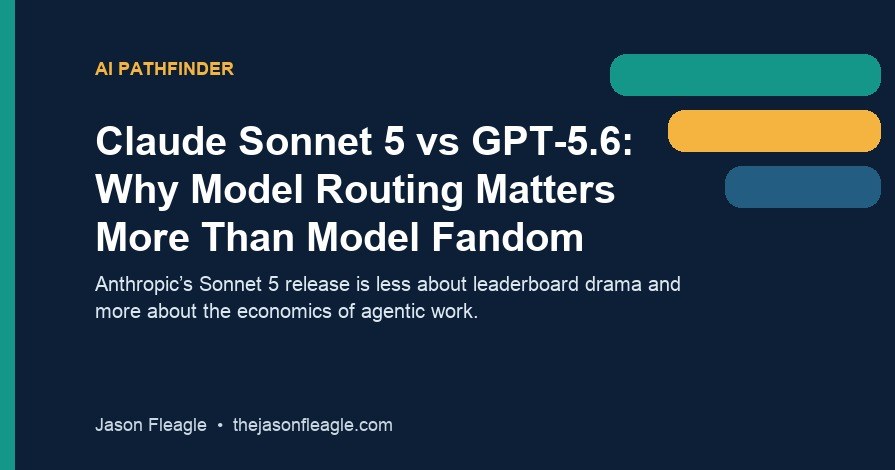AI Pathfinder featured graphic for Claude Sonnet 5 vs GPT-5.6: Why Model Routing Matters More Than Model Fandom