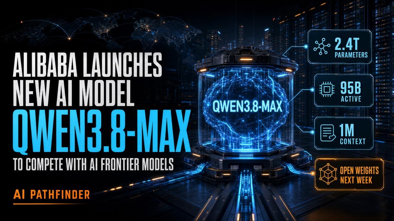 AI Pathfinder graphic for Alibaba Launches New AI Model Qwen3.8-Max to Compete with AI Frontier Models