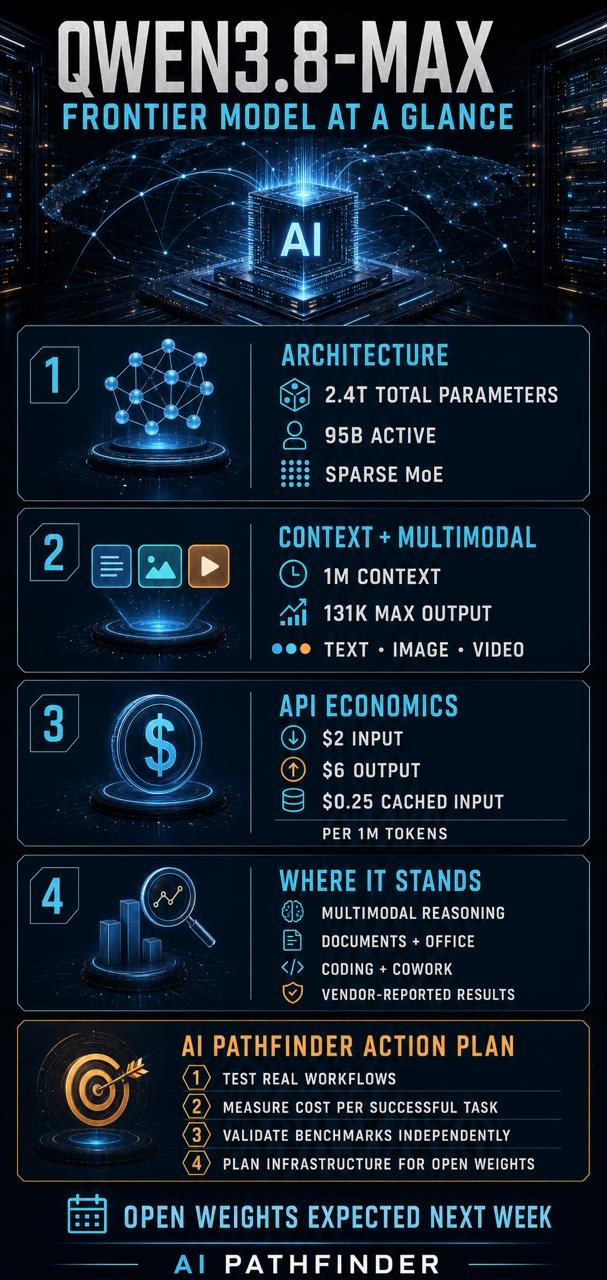 AI Pathfinder supporting infographic for Alibaba Launches New AI Model Qwen3.8-Max to Compete with AI Frontier Models