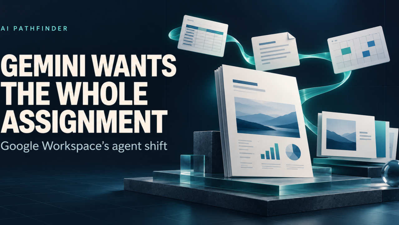 Gemini wants the whole assignment: Google Workspace’s agent shift. AI Pathfinder.
