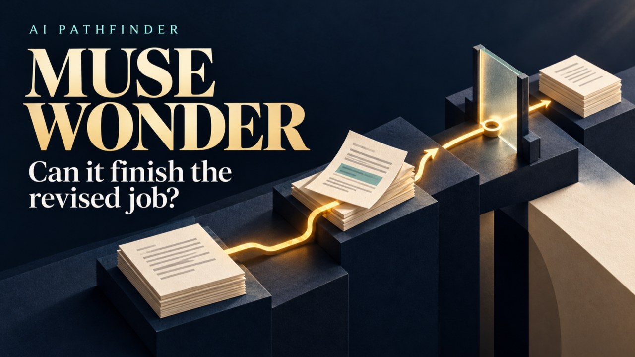 AI Pathfinder: Muse Wonder—can it finish the revised job?